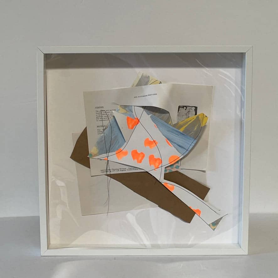 An Allison Caesar white frame with a Collage: Untitled 8 in it.