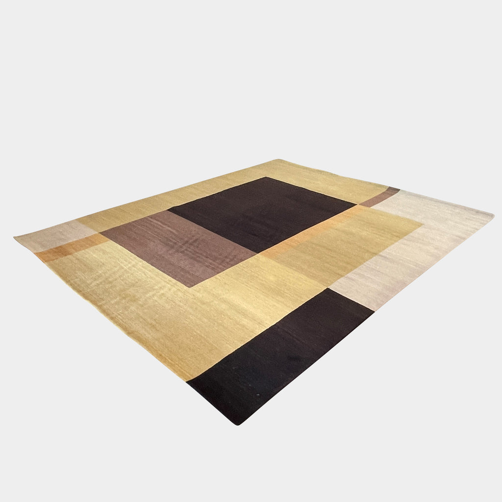 Layout Two Gold and Brown 8'X10' Rug, Rug - Modern Resale