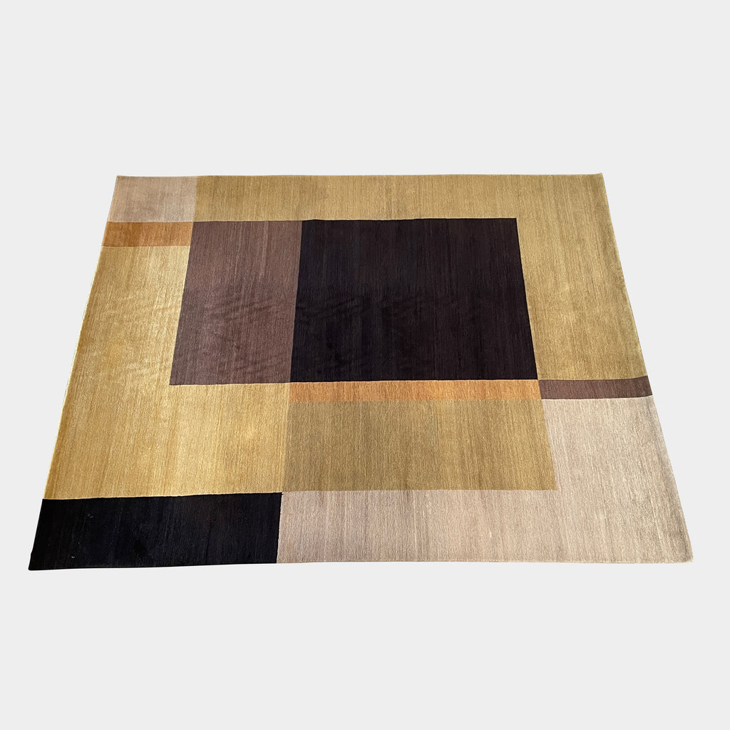 Layout Two Gold and Brown 8'X10' Rug, Rug - Modern Resale
