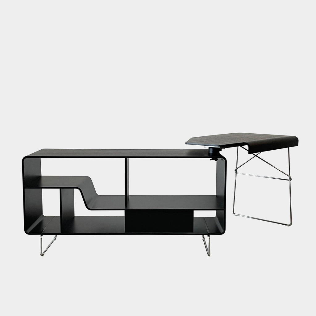 A B&B Italia Arne Writing Desk with a black shelf.