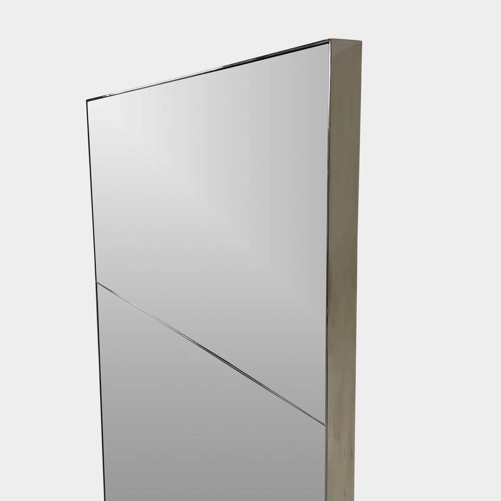 A Holly Hunt Metal Frame Mirror with a black frame on a white background.