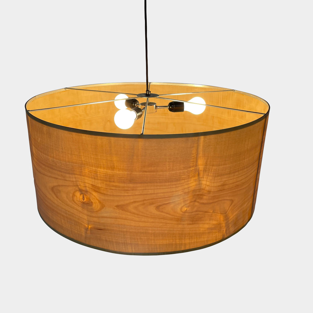 Suspension Fixture with Wood Veneer Shade, Suspension Lights - Modern Resale