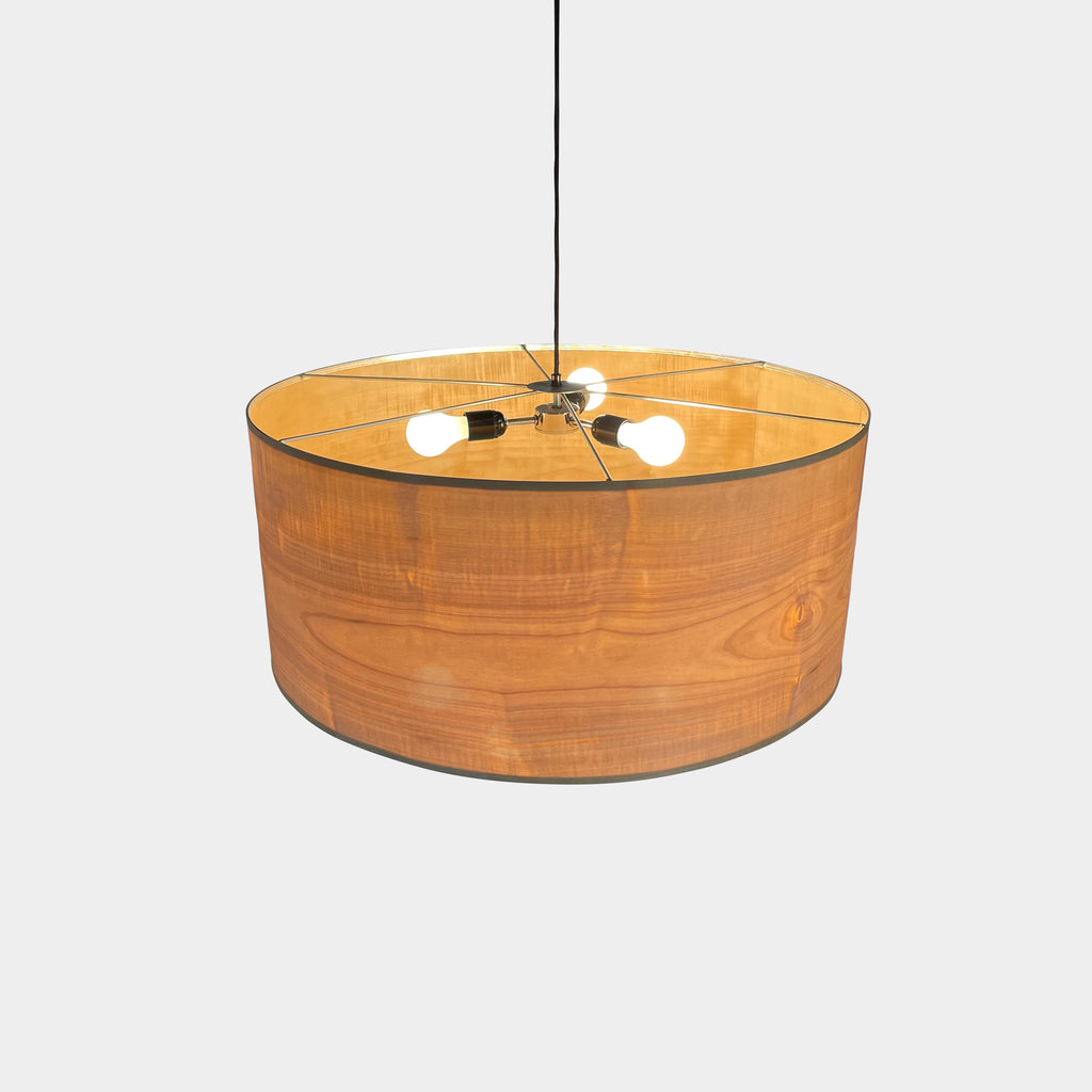 Suspension Fixture with Wood Veneer Shade, Suspension Lights - Modern Resale