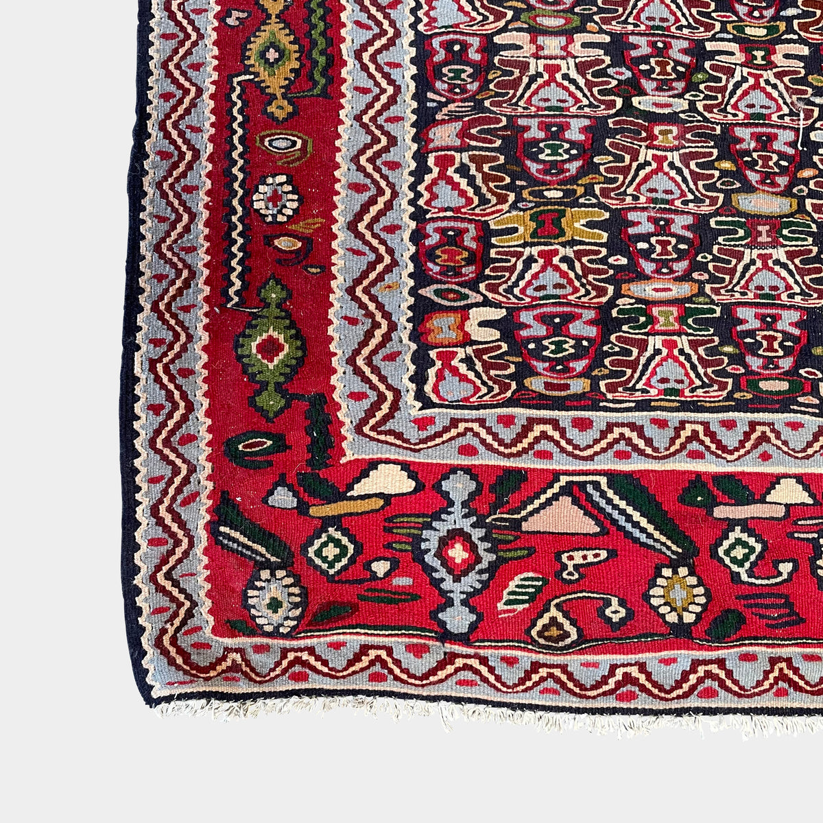 Antique Wool Kilim Rug Modern Resale