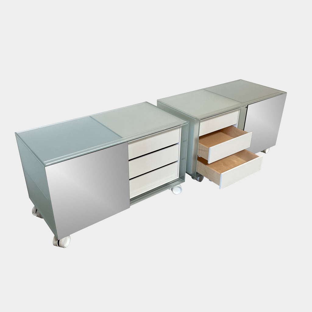 Shoji Madia Glass Storage Table, Cabinets - Modern Resale