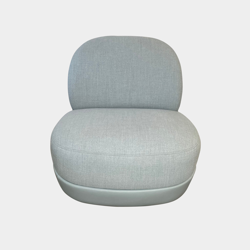 A light gray Bernhardt Automatic Lounge Chair with a rounded backrest and seat, set against a white background.