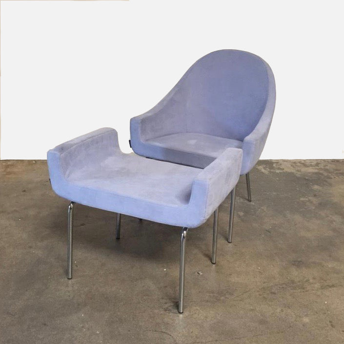 Periwinkle blue Chair & Ottoman, Chair & Ottoman - Modern Resale
