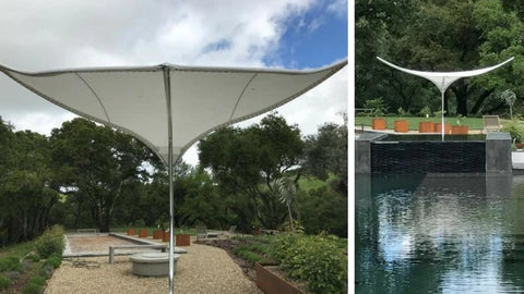 Client Inspiration - Tuuci Stingray Umbrella is Sculpture in this Garden
