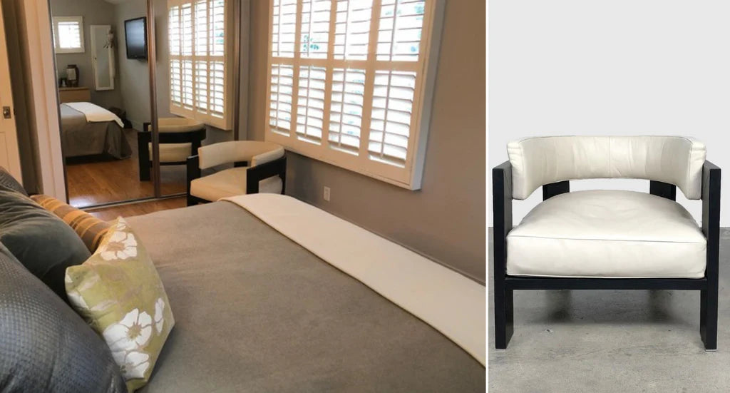 Client Inspiration: Minotti Cream Colored Leather Chair for the Bedroom