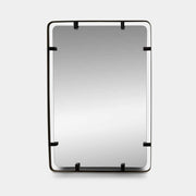 The Made Goods Fremont Mirror from Modern Resale features a rectangular design with rounded corners and a thin black shadow box frame, displayed against a plain light gray background.