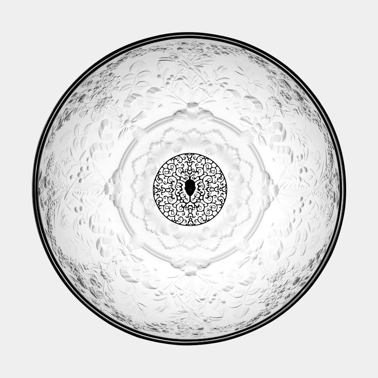 An ornate Flos Skygarden Suspension Light: Matte Rusty Brown pendant light with an interior shade.