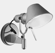 Artemide Tolomeo Classic Spot wall-mounted task light featuring a conical shade and a small adjustment handle.