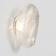 Bocci 73sp Clear Glass Surface Light featuring an organic, textured, translucent glass shade.