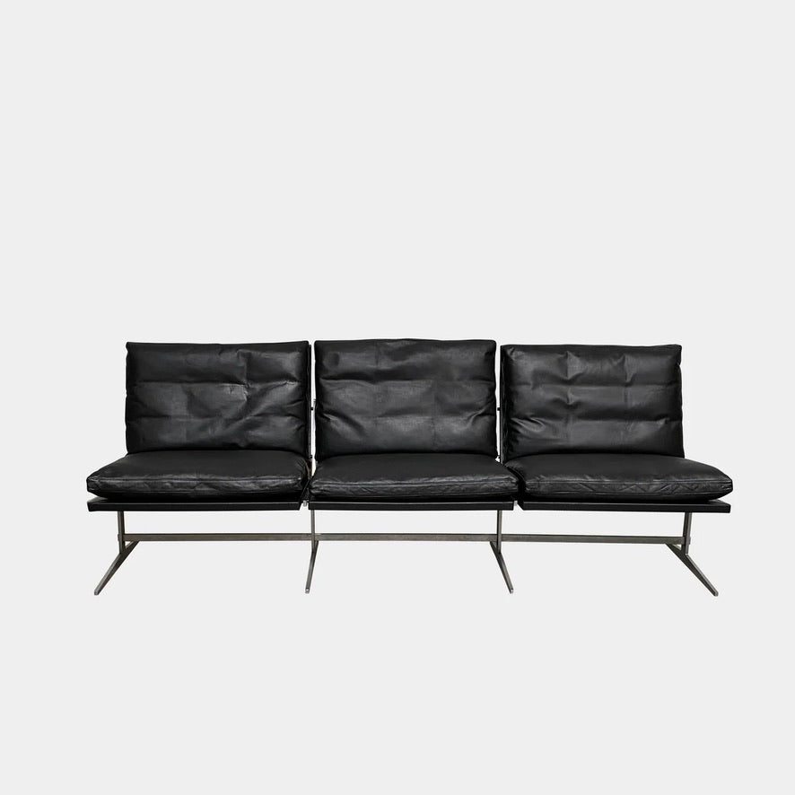 A Preben Fabricius & Kastholm BO 563 Three Seat Leather Sofa against a white background.