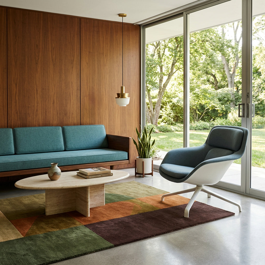 Blue upholstered Herman Miller Striad Lounge Chair Mid Back with a low back and four-pronged metal base.