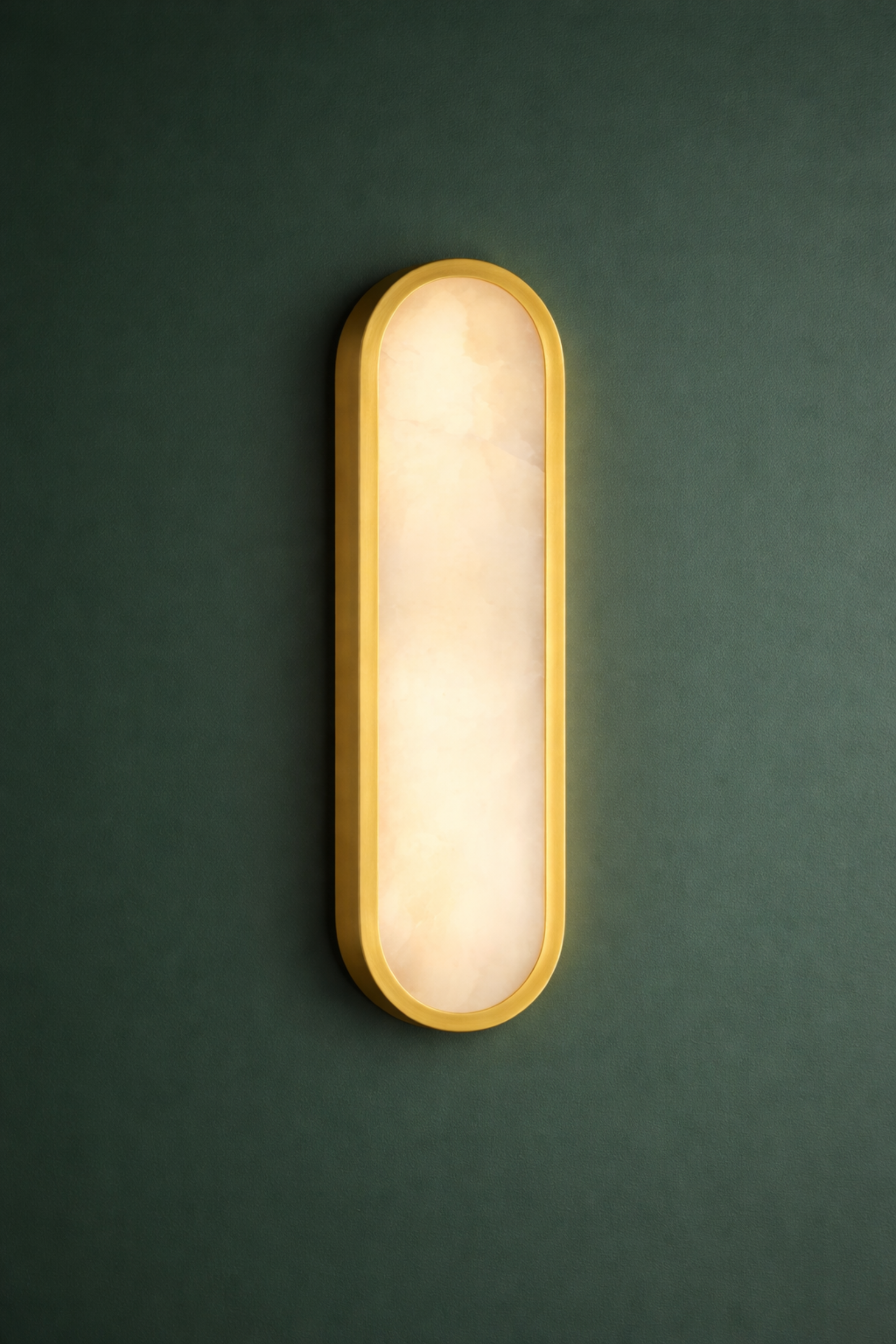 A set of two Hudson Valley Lighting Manhasset LED Wall Sconces, featuring gold frames and white alabaster diffusers, displayed side by side on a plain background.