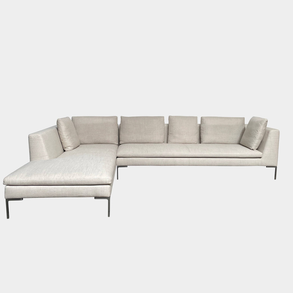 The B&B Italia Charles sectional sofa combines minimalist design with a chaise for ultimate comfort. Created by B&B Italia, this modern sofa will elevate any living space.