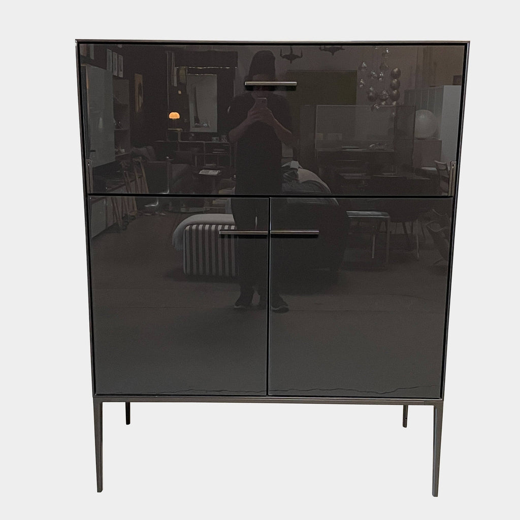 A sleek B&B Italia Eucalipto Living Storage Unit featuring a glass door.