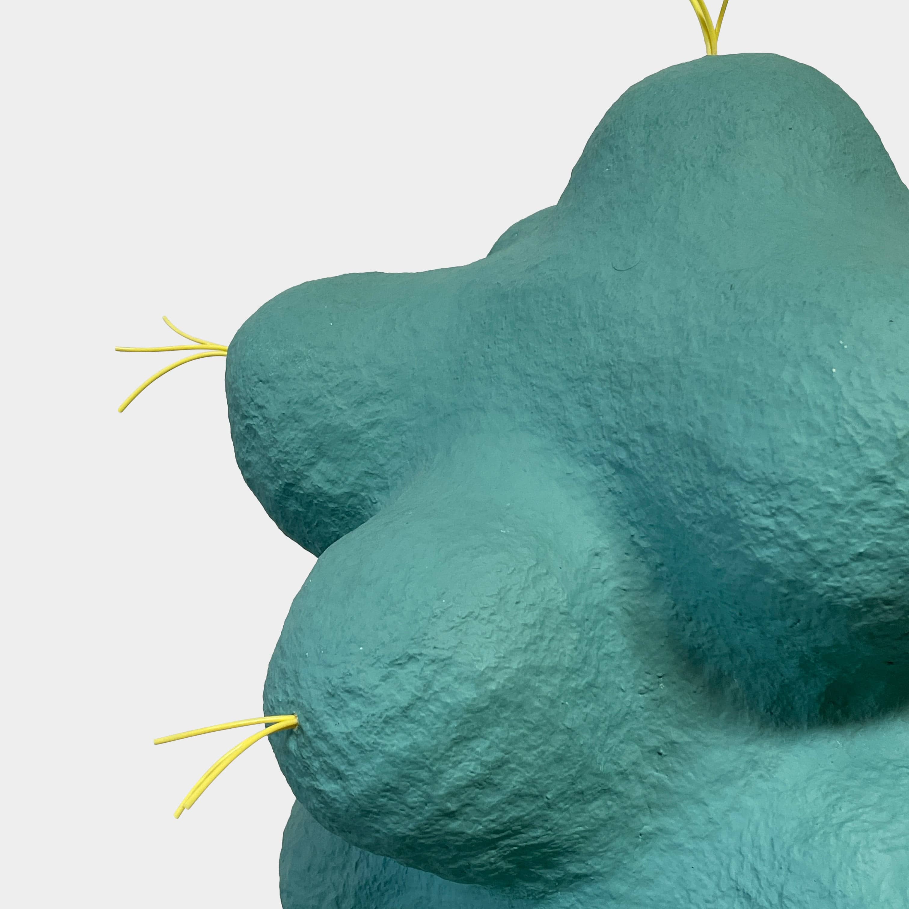 A 3d model of a blue Sculpture: Cloud Tree in Lunar Tide cactus on a white background by CHIAOZZA.