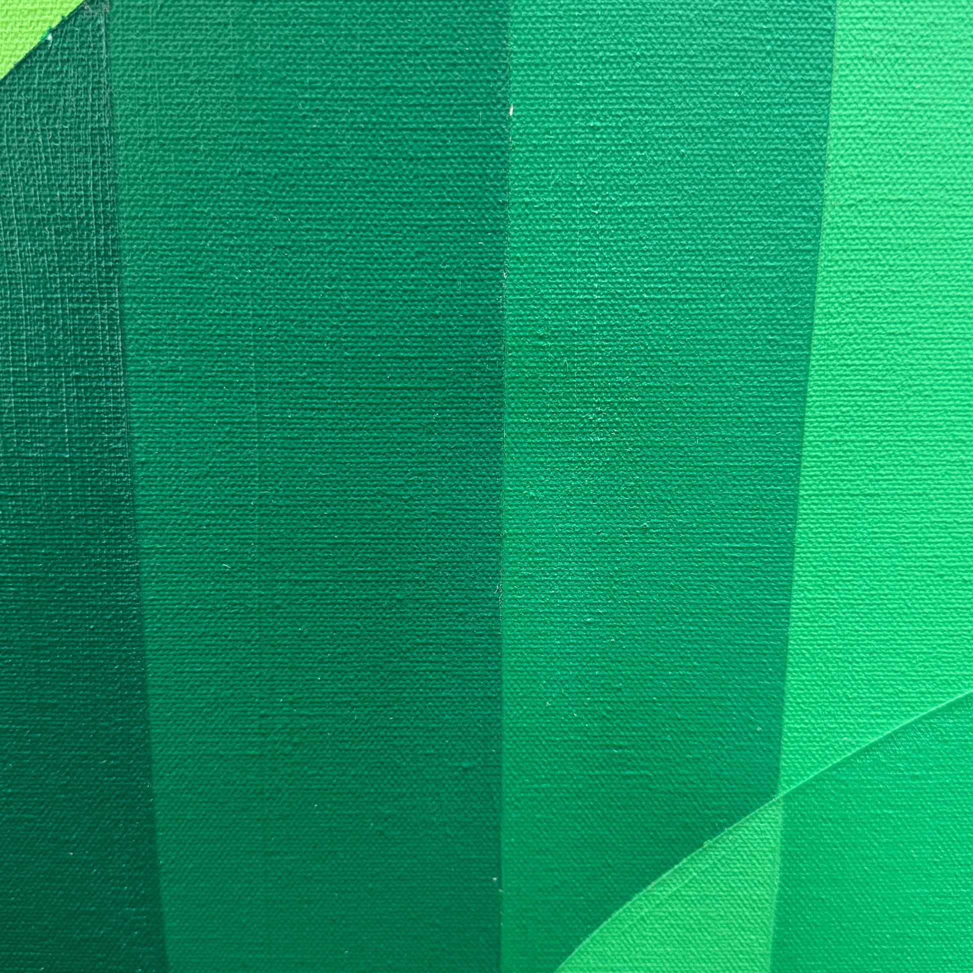 Painting: Green Target by Ralph Berko from Artist features concentric green circles over vertical green stripes, showcasing geometric hard-edge art reminiscent of a Green Target Painting.