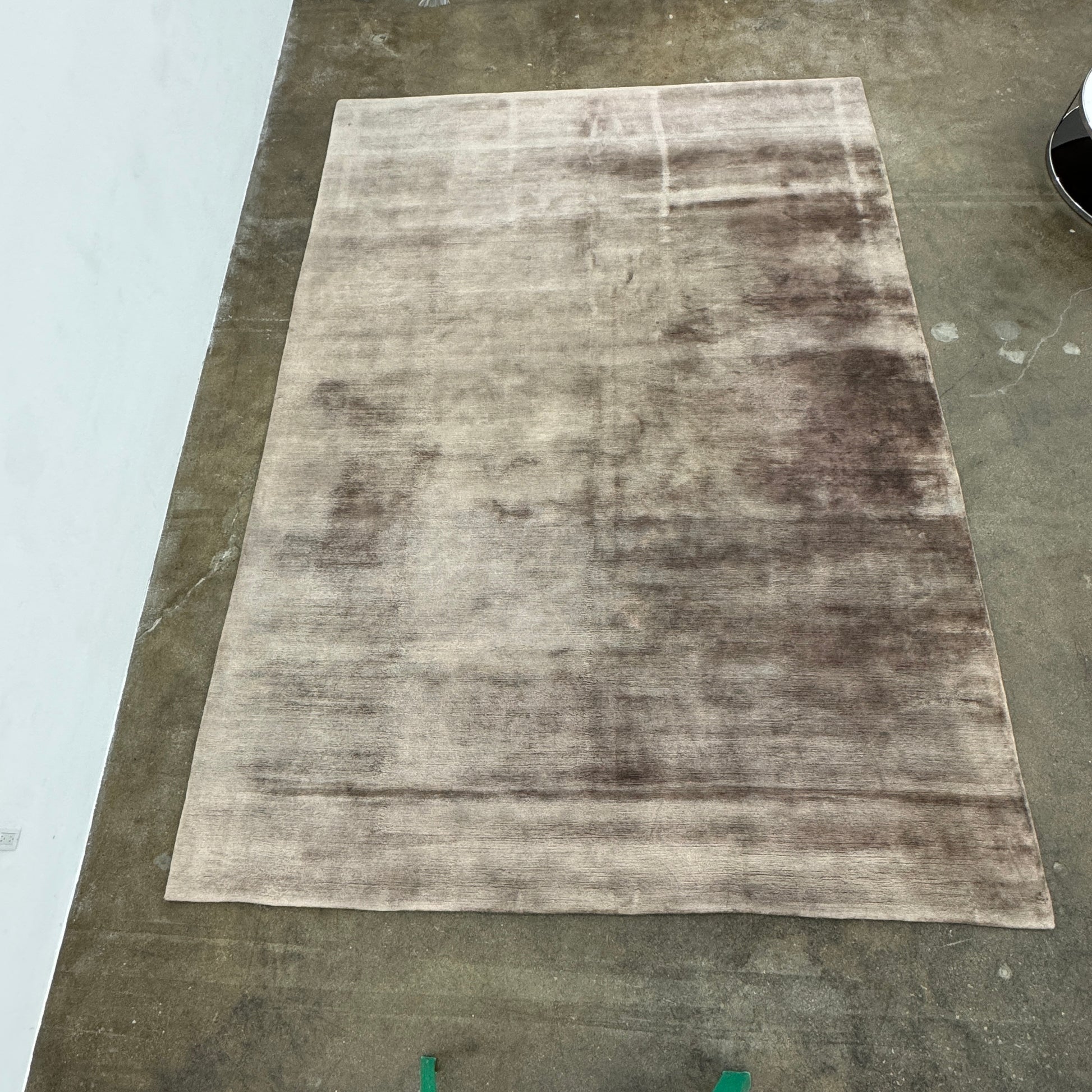 The Rug Company Mohair Rug 9' x 12' is a rectangular, grey gradient hand-knotted rug with a subtly uneven surface, shown laid flat on a white background.