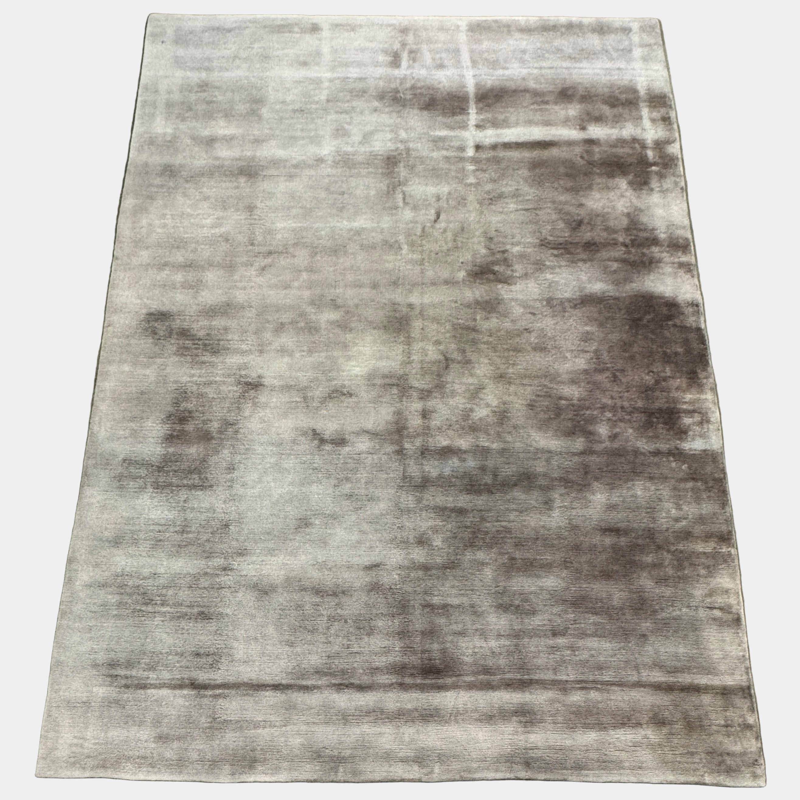 The Rug Company Mohair Rug 9' x 12' is a rectangular, grey gradient hand-knotted rug with a subtly uneven surface, shown laid flat on a white background.