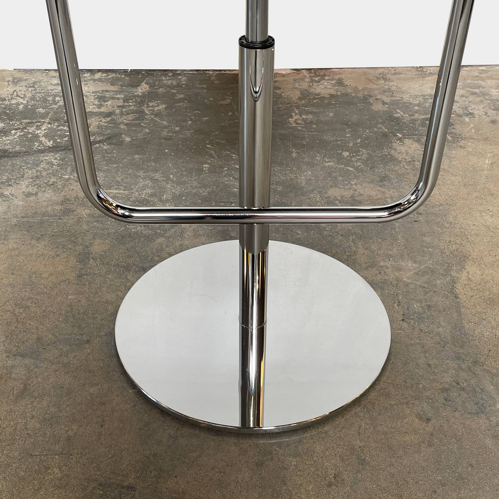 A Walter Knoll Jason bar stool on a chrome base.