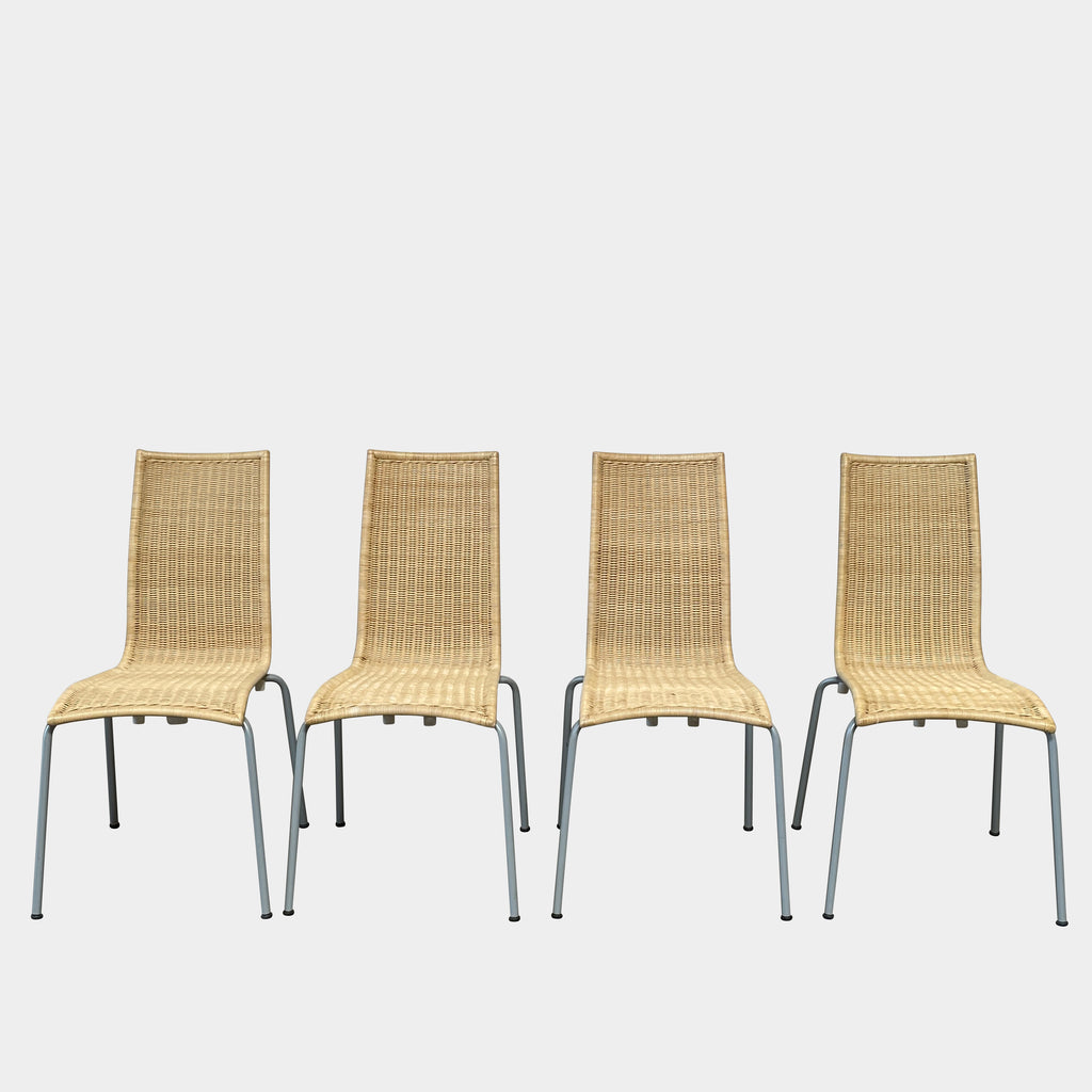 Four Driade Alchemilla Wicker Stacking Chair Sets on a white background.