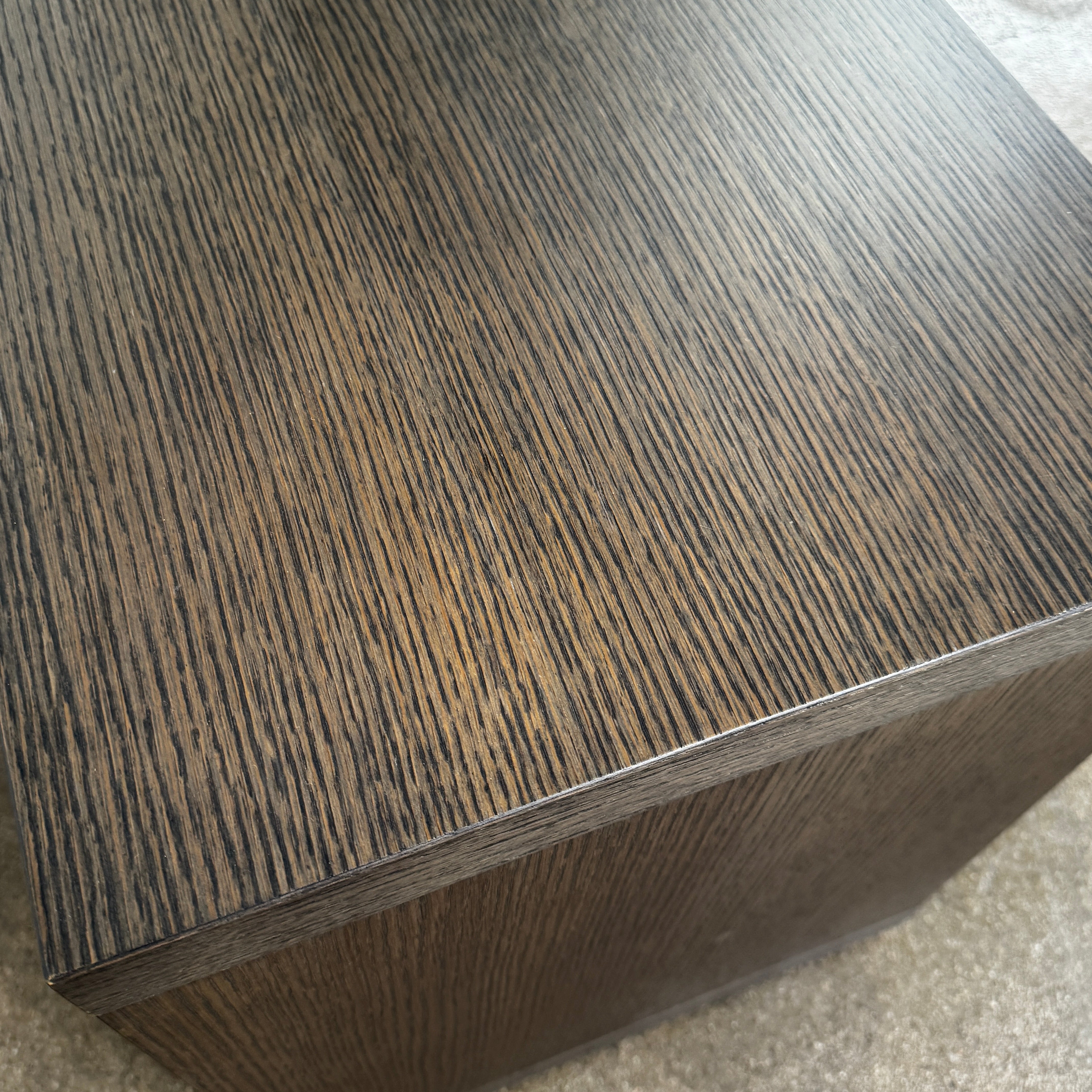 The B&B Italia Frank Low Console Table by B&B Italia features a rectangular, low-profile design with an open base and red interior shelf, shown against a plain white background.