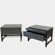 A pair of Minotti Harvey nightstand sets with drawers.