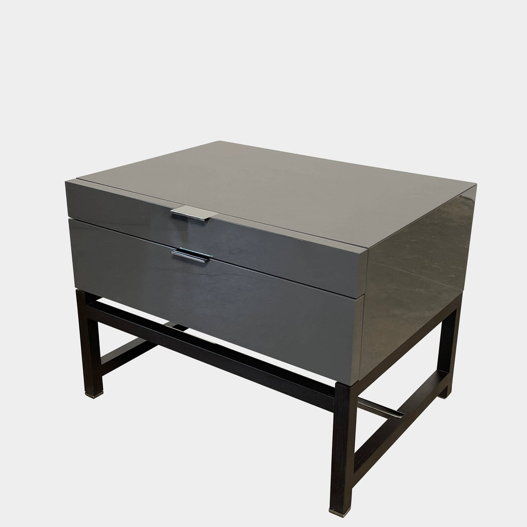 A pair of Minotti Harvey nightstand sets with drawers.