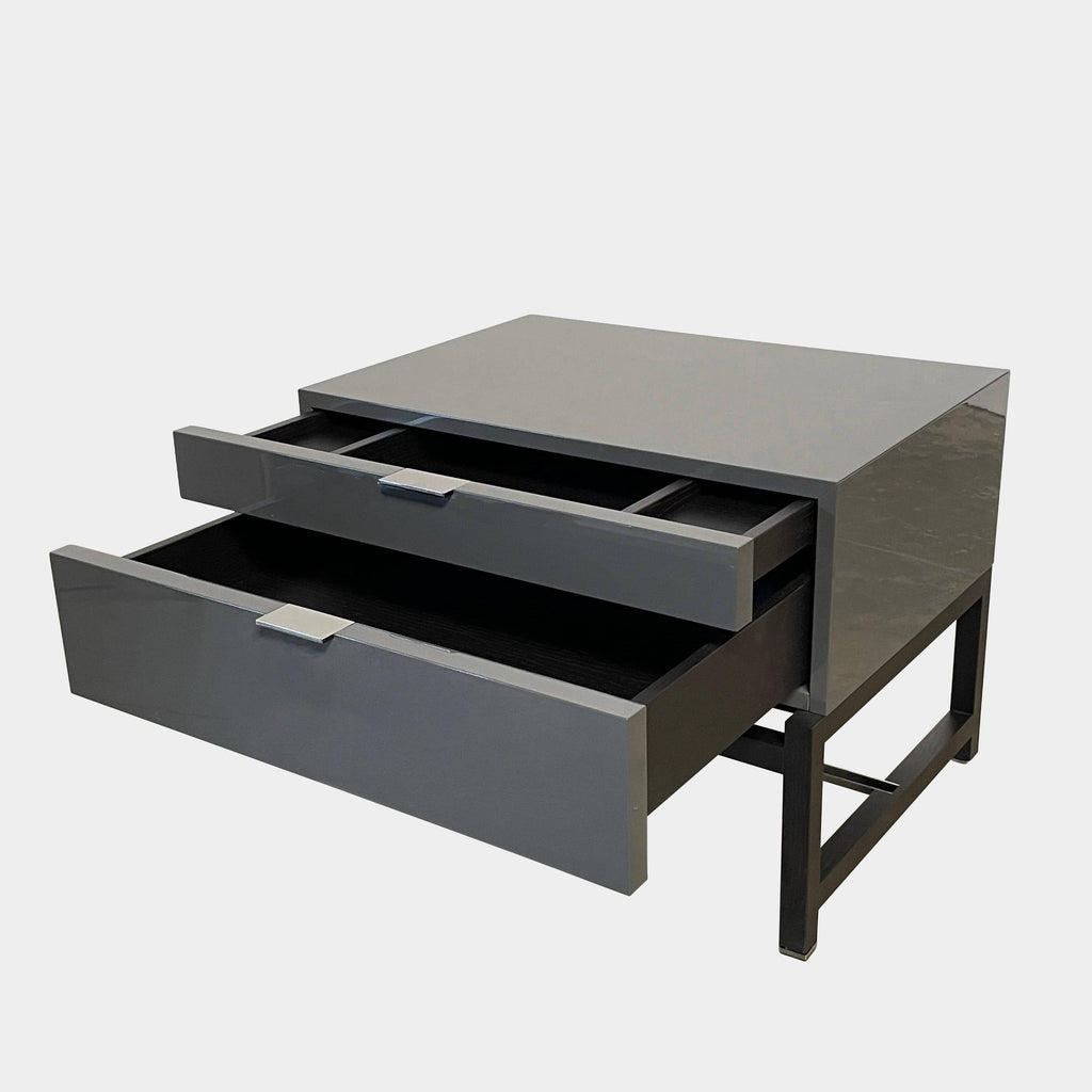 A pair of Minotti Harvey nightstand sets with drawers.