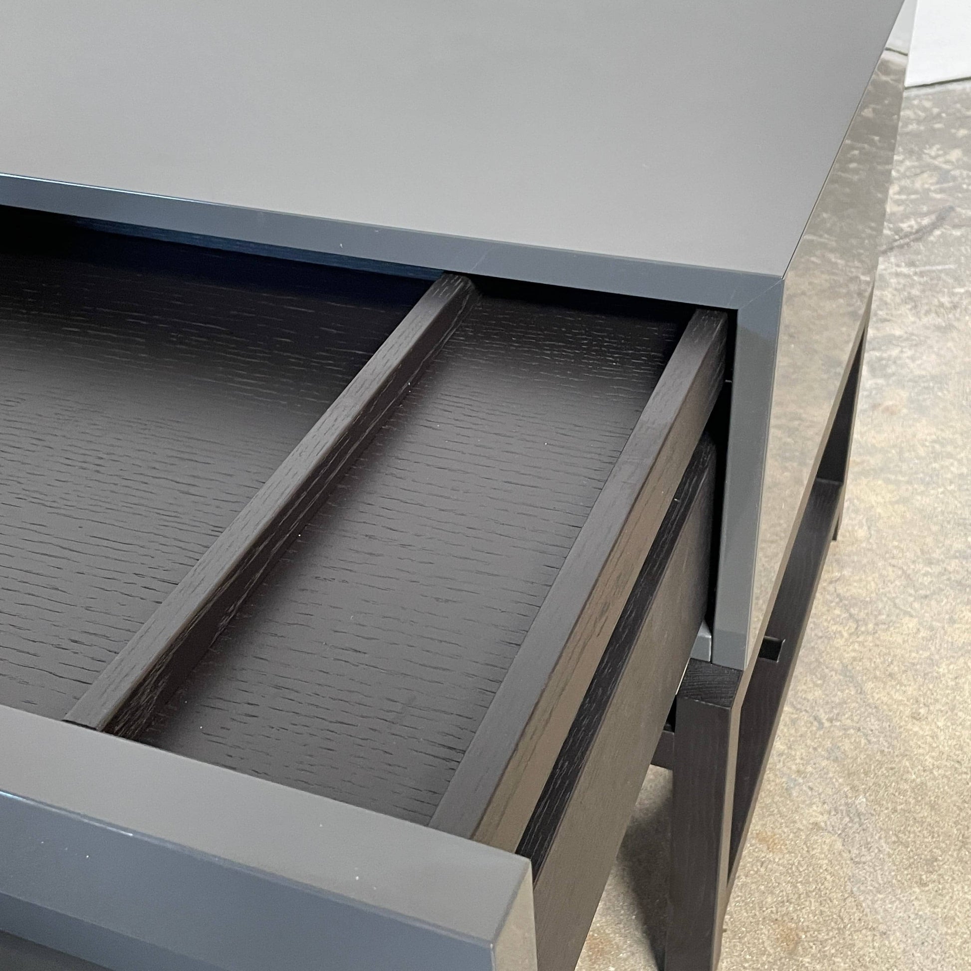 A pair of Minotti Harvey nightstand sets with drawers.