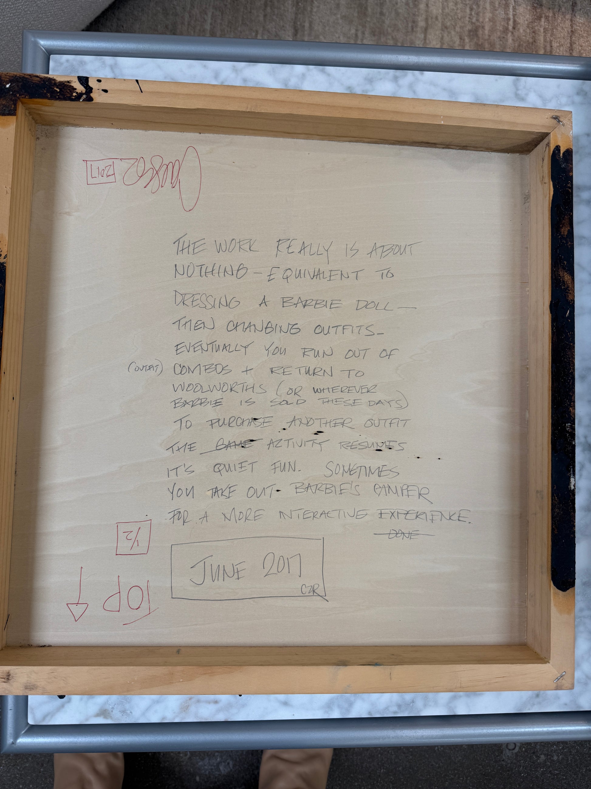 The Diptych, "Jose Is Talking To The Neighbor" by Artist, features abstract paintings with a striking interplay of black, white, and gray. The left canvas has angular shapes contrasted by more rounded forms on the right, set against a plain white background.