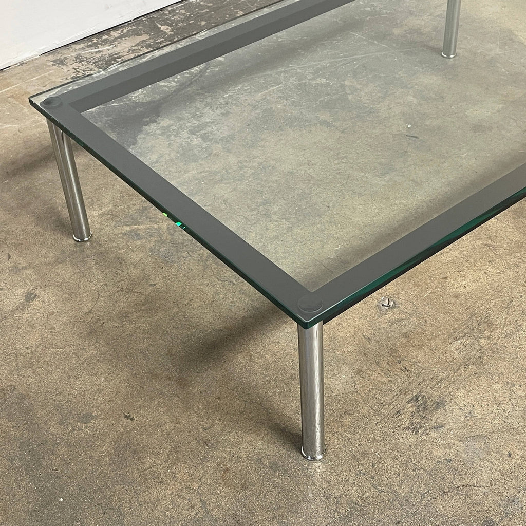 A Cassina LC10-P Low Coffee Table on a white background.