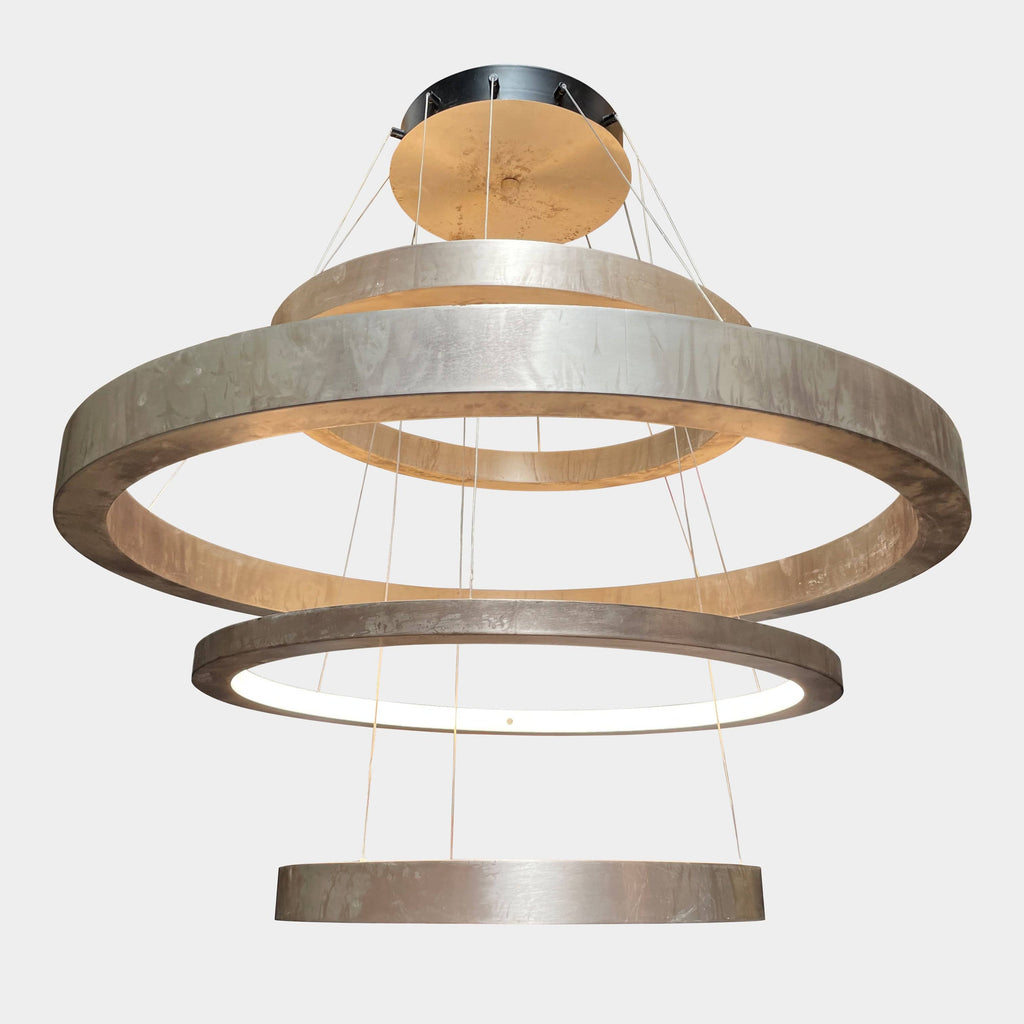 A Henge Light Ring Chandelier with a circular shape hanging from it.