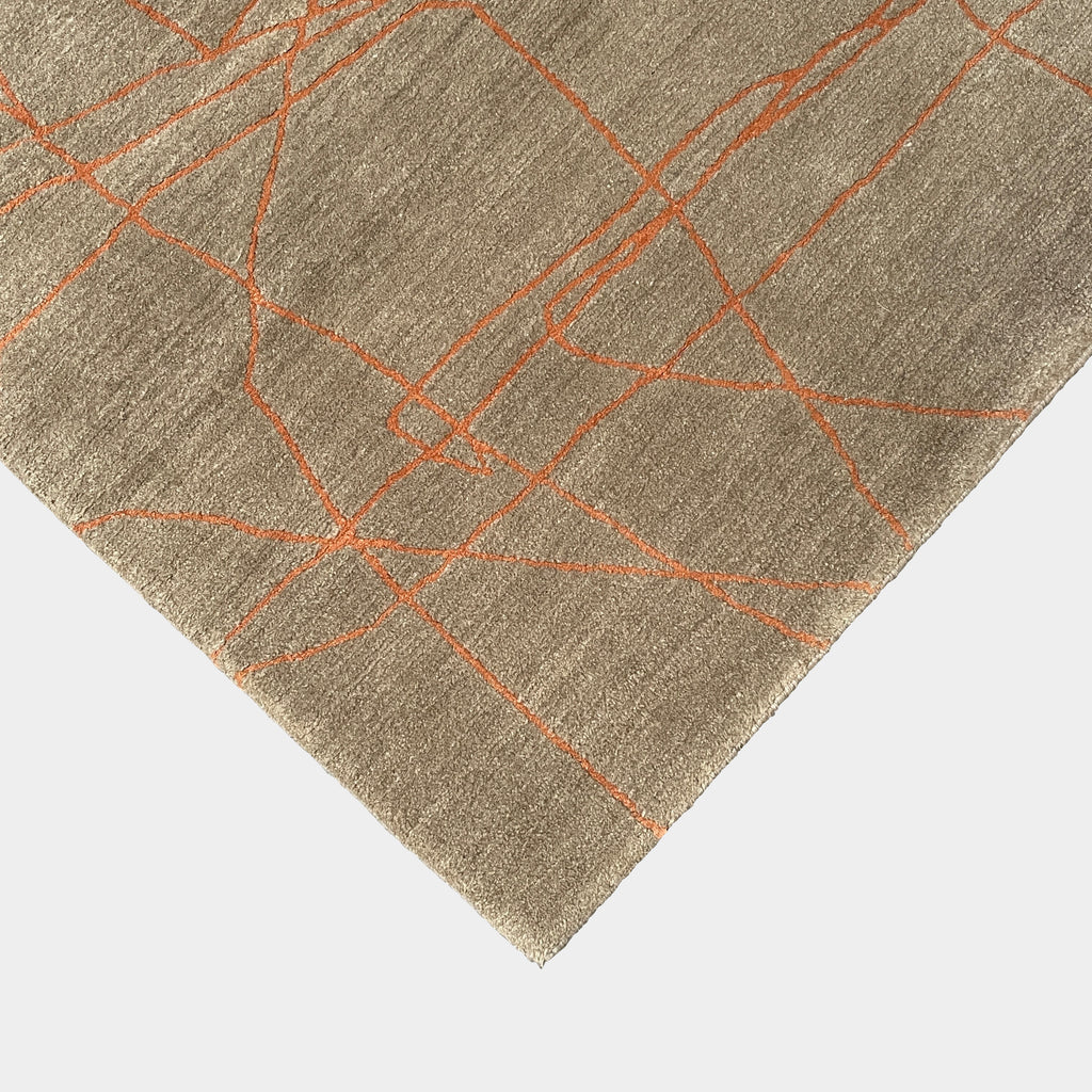 Wire Beige and Orange 9'X12' Wool Rug, Rug - Modern Resale