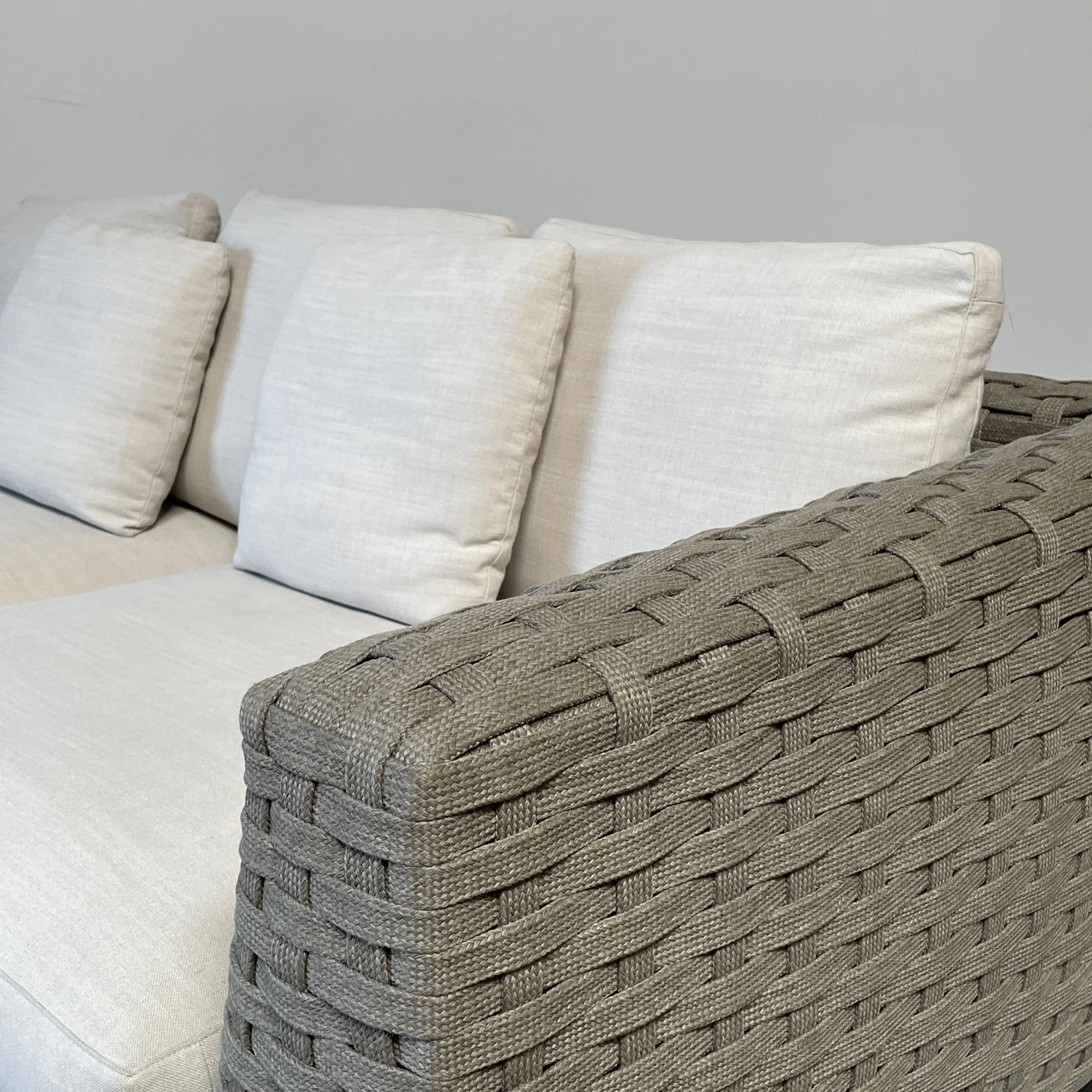 A B&B Italia Ray Outdoor Sofas with cushions on a white background.