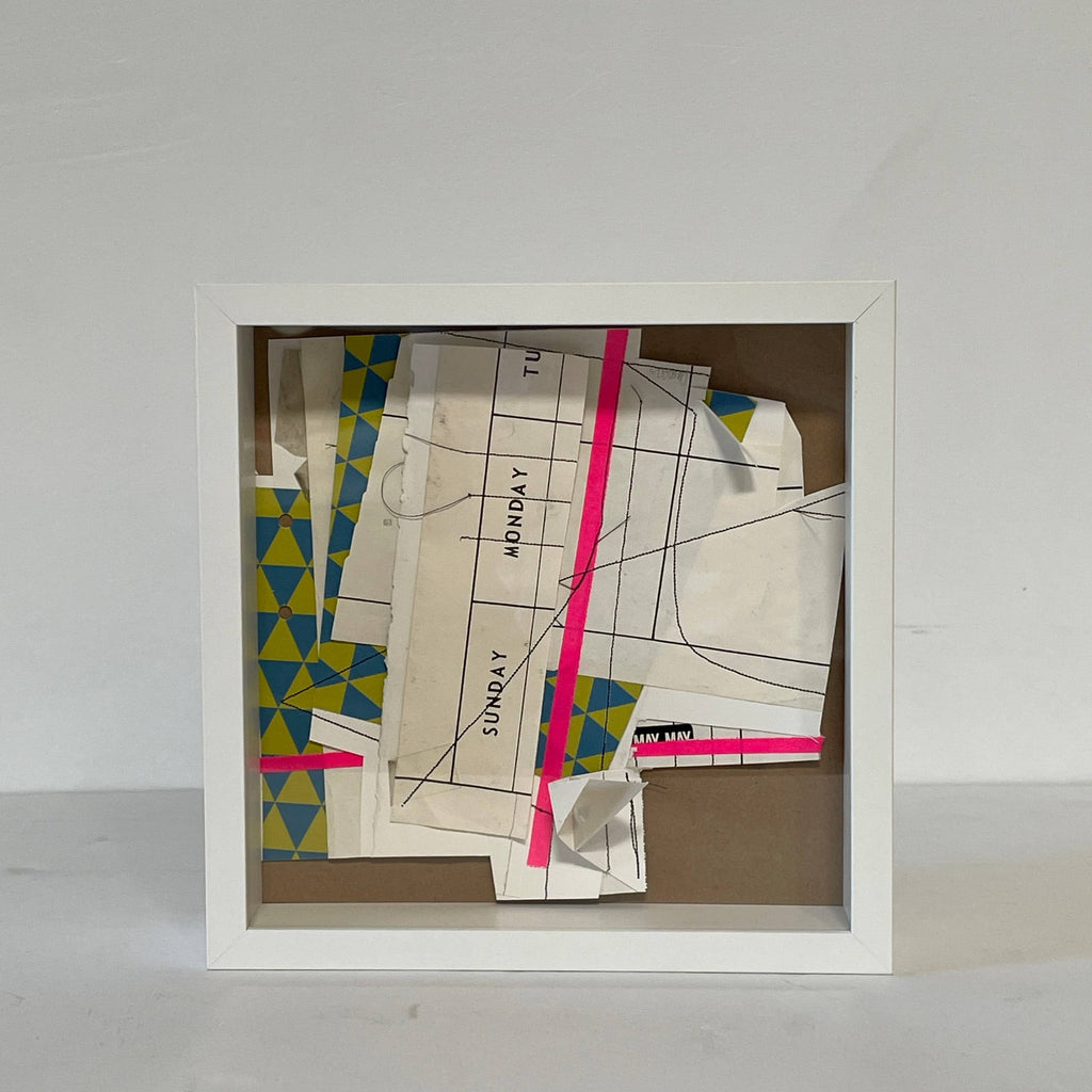 A white frame with Collage: Untitled 1 by Allison Caesar in it.