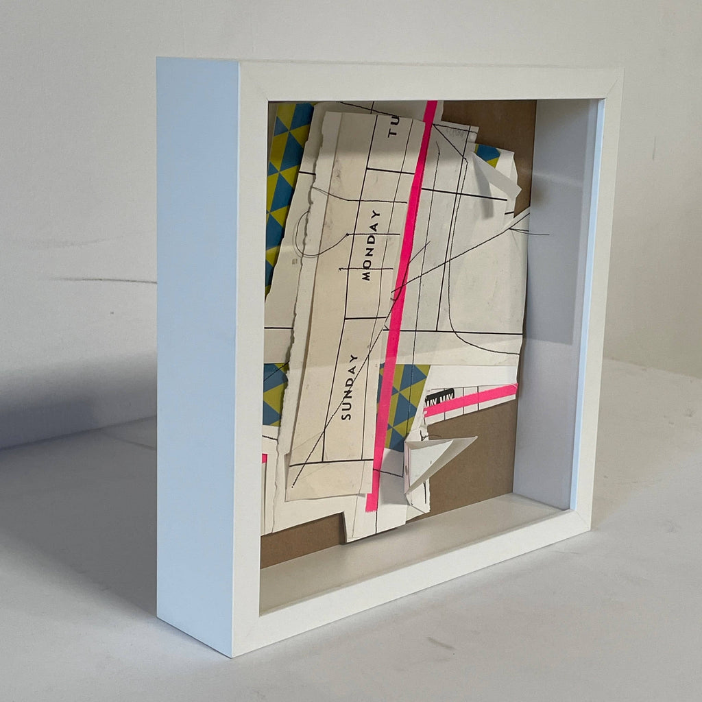 A white frame with Collage: Untitled 1 by Allison Caesar in it.