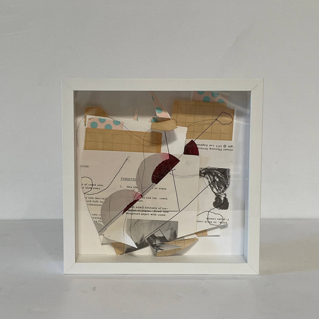 A white frame with Collage: Untitled 4 by Allison Caesar in it.