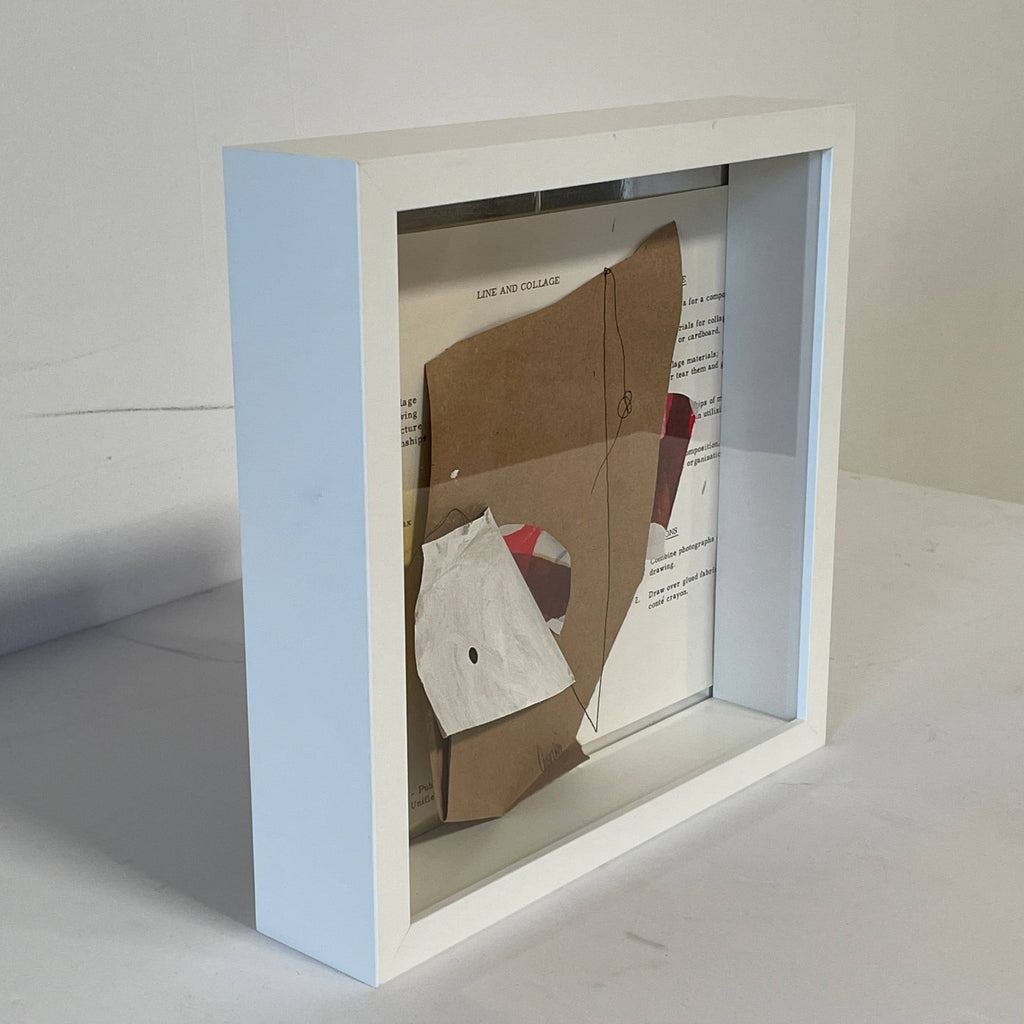 A white frame with a Collage: Untitled 5 by Allison Caesar in it.