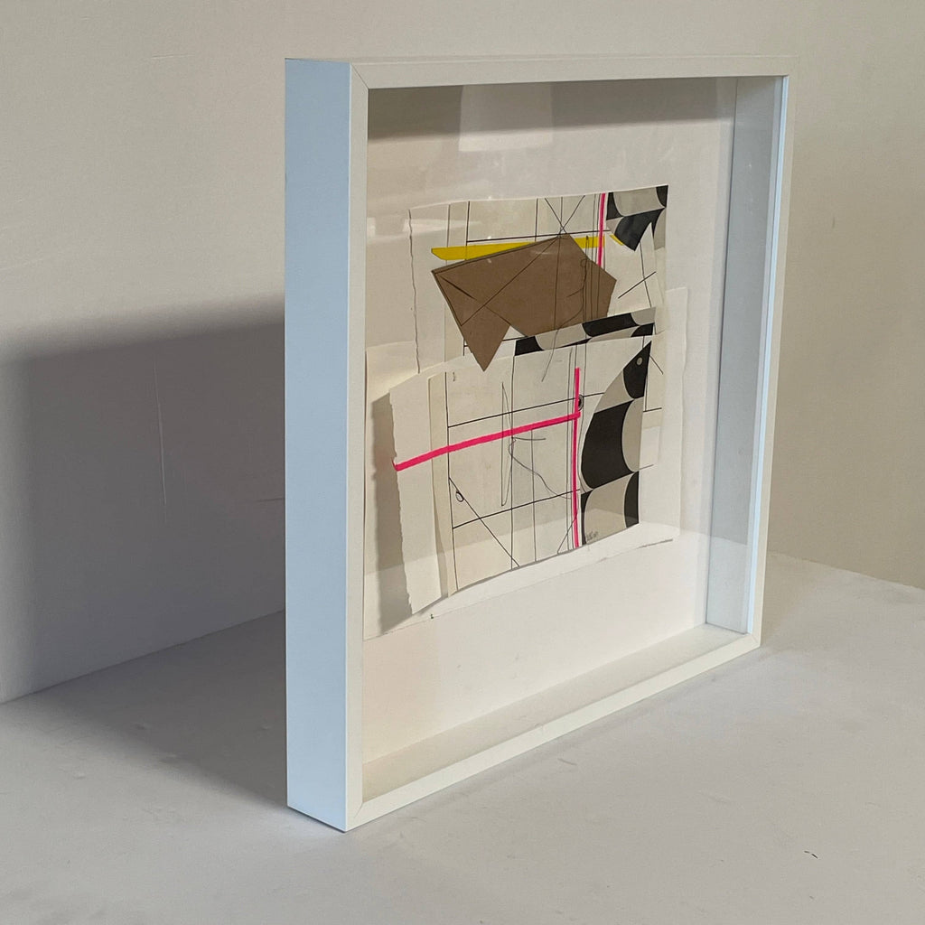 A white frame with a Collage: Untitled 7 by Allison Caesar in it.