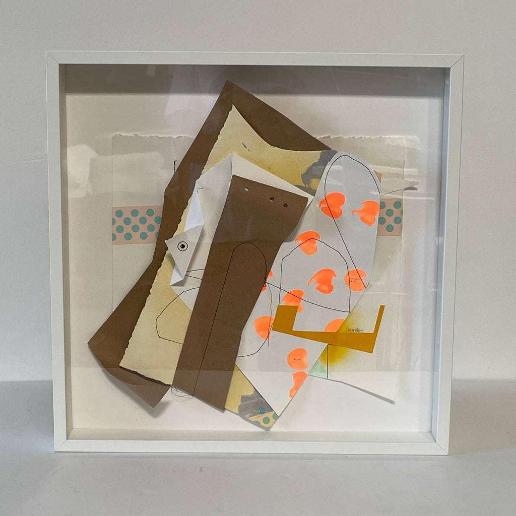 A white frame with Collage: Untitled 11 by Allison Caesar in it.