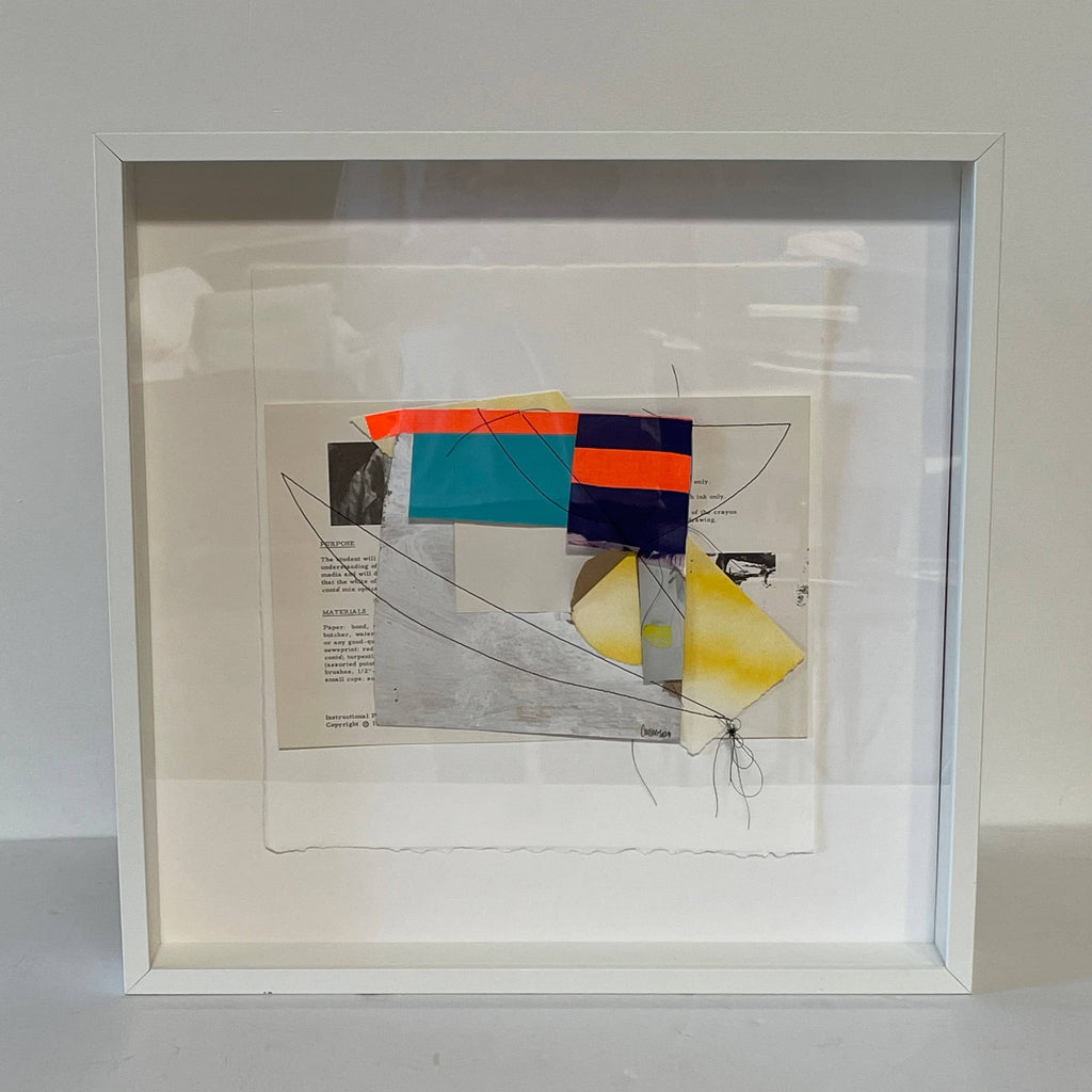 A white frame with Collage: Untitled 13 by Allison Caesar in it.