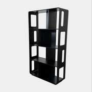 The B&B Italia Arne Bookcase Black Oak by B&B Italia is a modern open-frame bookshelf with five shelves and rectangular side cutouts, inspired by the Arne design, shown against a plain white background.