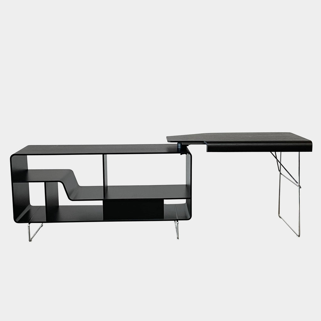 A B&B Italia Arne Writing Desk with a black shelf.