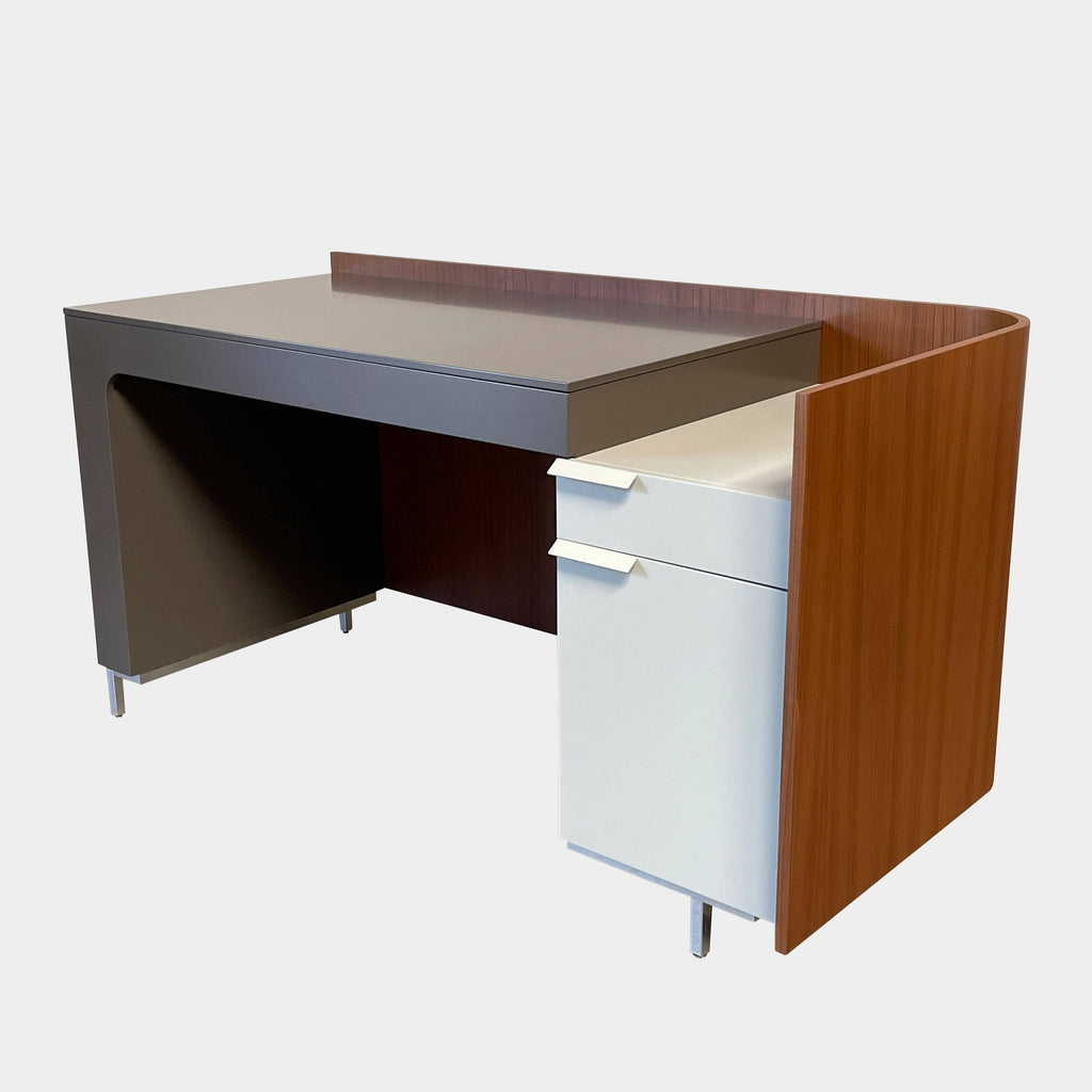 A Ligne Roset Dino Desk with drawers and a cabinet.