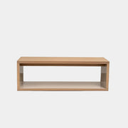 The B&B Italia Frank Low Console by B&B Italia rests on a polished concrete floor against a plain white wall.