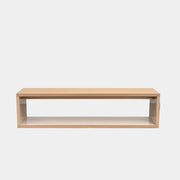 B&B Italia Frank Low Console by B&B Italia, a rectangular wooden shelf with open front and back in a minimalist design, displayed against a plain white background.
